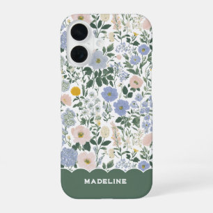 Blue Blush Cottagecore Wildflower Name iPhone 16 Case