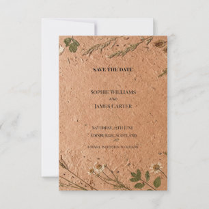 Blue Blush Floral Save The Date Card