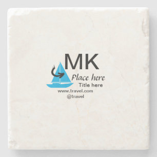 Blue boat black arrow travel agent blog website t stone coaster