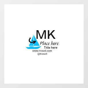 Blue boat black arrow travel agent blog website t window cling