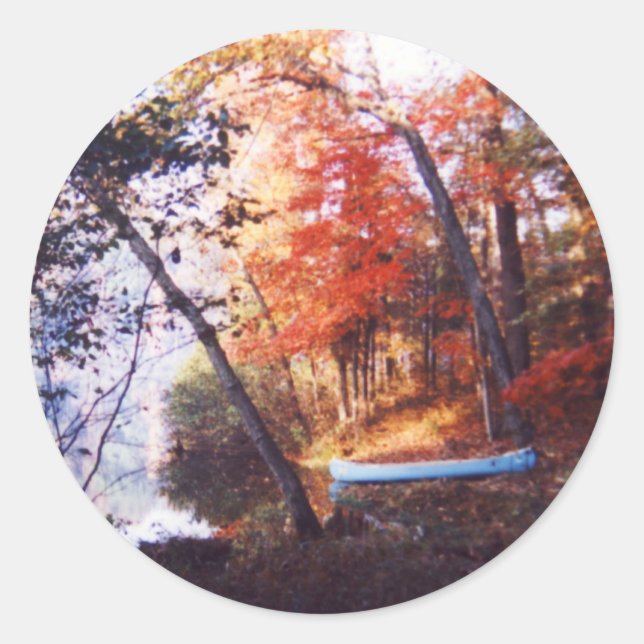 Blue Boat Classic Round Sticker (Front)