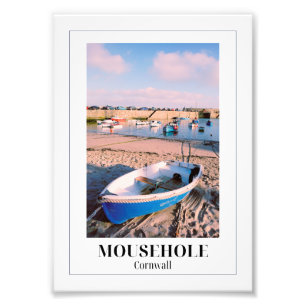 Blue Boat, Mousehole Harbour, Cornwall Photo Print