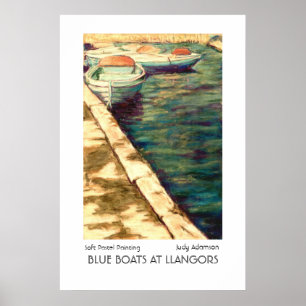 'Blue Boats at Llangors' Poster/Print Poster
