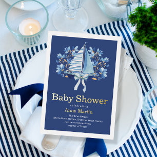 Blue Boats & Bows Baby Shower