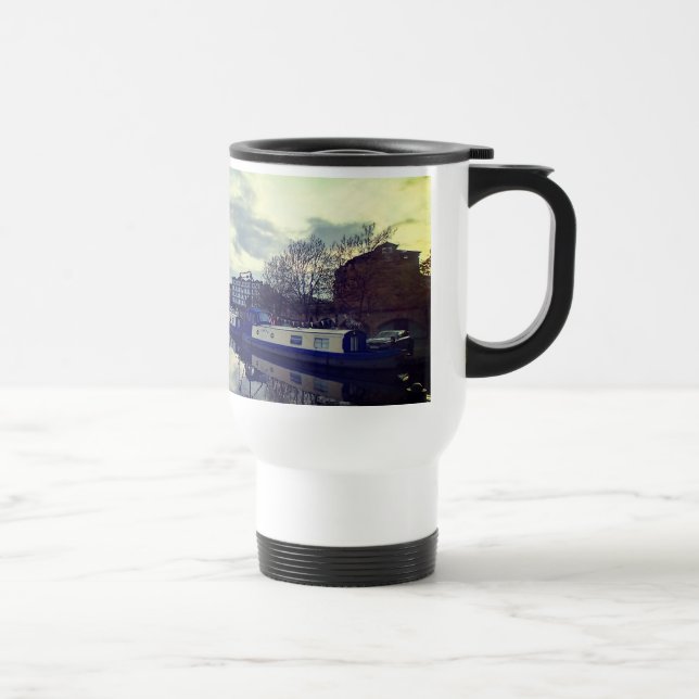 Blue boats travel mug (Right)