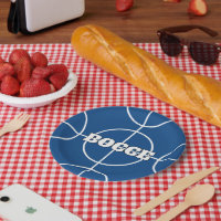 Blue Bocce Ball Game custom paper party plates