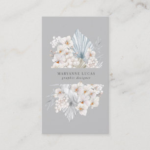 blue bohemian floral business card