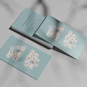 Blue Bohemian Floral Business Card