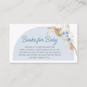 Blue Boho Bearly Wait Baby Shower Books for Baby Enclosure Card