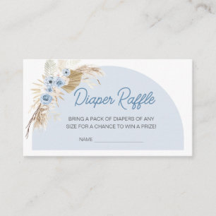 Blue Boho Bearly Wait Baby Shower Diaper Raffle Enclosure Card