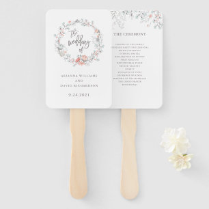 Blue Boho Botanical Wedding Hand Fan