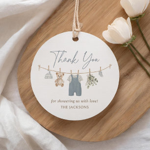 Blue Boho Boy Baby Clothes Baby Shower Favour Tags