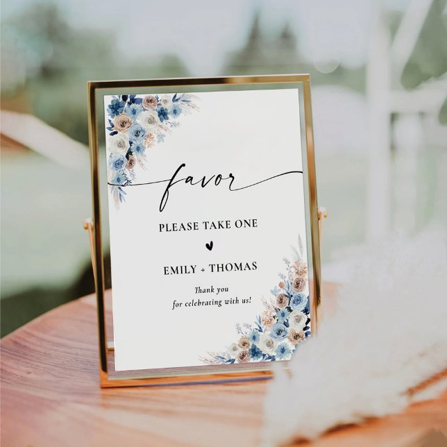 Blue Boho Bridal Shower Favour Sign (Creator Uploaded)