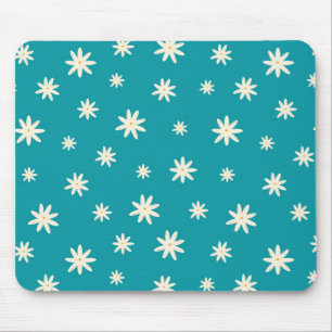 Blue Boho Daisy Mouse Mat