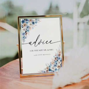 Blue Boho Floral Advice Sign