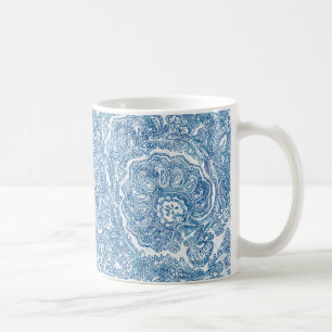 Blue Boho Paisley Pattern Coffee Mug