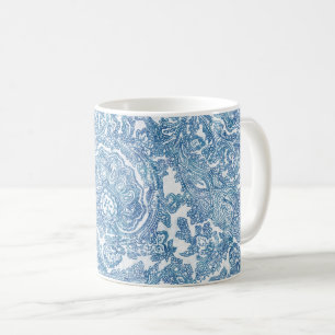 Blue Boho Paisley Pattern Coffee Mug