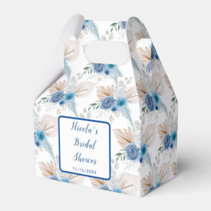 Blue Boho Pampas Grass Bridal Shower Favour Box