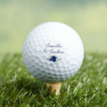 Blue Boho Roses Elegant Wedding Couple's Names Golf Balls<br><div class="desc">These golf balls are a wonderful gift for couples or for one partner to give to another. The design features a cluster of hand painted watercolor roses in shades of royal, navy, and dusty blue, along with the names of the couple and wedding date written in elegant script lettering. Thoughtful...</div>