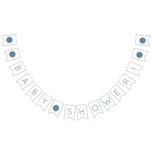 Blue Boho Sun Baby Shower Bunting Flags