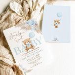 Blue Boho Teddy Bear Pampas Grass Boy Baby Shower Invitation<br><div class="desc">We can bearly wait for baby to arrive! This adorable teddy bear themed invitation is sure to put a smile on your guests' faces! The soft blue, brown and beige colour scheme makes this design perfect for a boy baby shower. Personalise the invite with your details and if you want...</div>