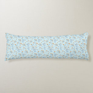 Blue Boho Vintage Wildflower Pattern   Body Cushion