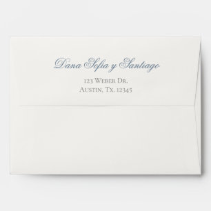 Blue boho wedding envelope