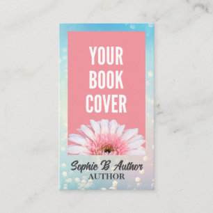 Blue Bokeh Author and Writer Book Cover Business Card