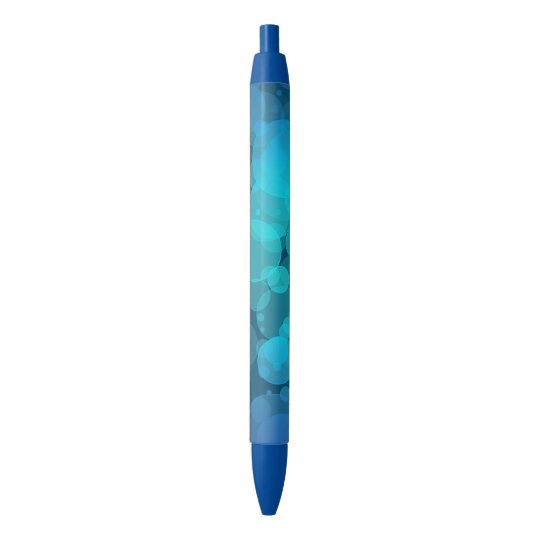 Blue Bokeh Circles Glitter Pen