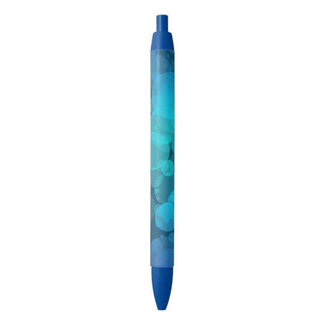 Blue Bokeh Circles Glitter Pen (Front Vertical)