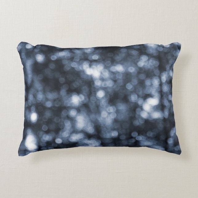 Blue Bokeh Decorative Cushion (Front)