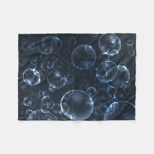 Blue bokeh fleece blanket (Front (Horizontal))
