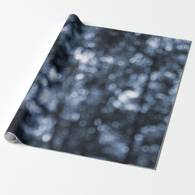 Blue Bokeh gift wrap (Unrolled)