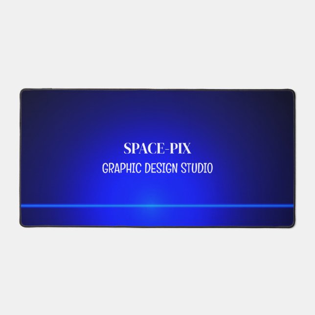 Blue Bokeh Guilloché Design, Graphic Designer Desk Mat (Front)