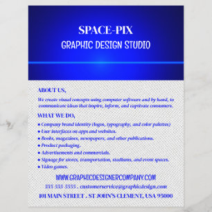 Blue Bokeh Guilloché Design, Graphic Designer Flyer