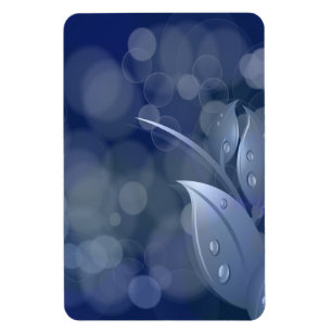 Blue Bokeh Leaves Magnet