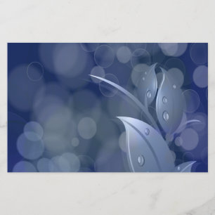 Blue Bokeh Leaves Stationery