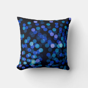 Blue bokeh light cushion