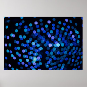 Blue bokeh light poster