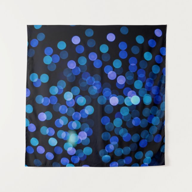 Blue bokeh light tapestry (Front)