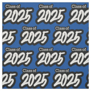 Blue Bold Brush Class of 2025 Fabric