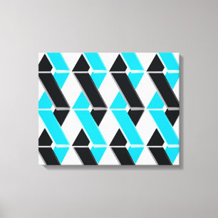 Blue, bold, cool, trendy braided geometric shapes canvas print