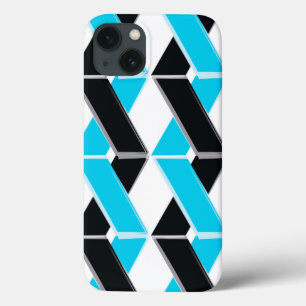 Blue, bold, cool, trendy braided geometric shapes iPhone 13 case