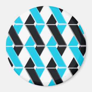 Blue, bold, cool, trendy braided geometric shapes magnet