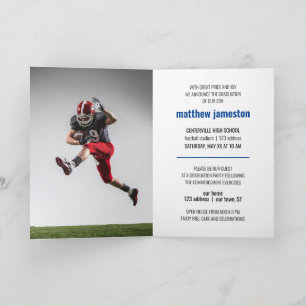 Blue Bold & Modern Photo Graduation Invitation