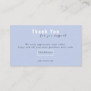 Blue Bold Script Thank You Card Discount Business