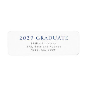 Blue Bold Typography 2024 Graduate Return Address 