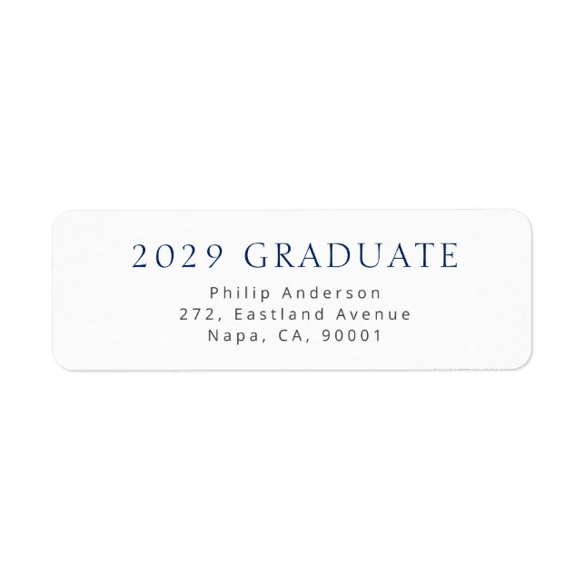 Blue Bold Typography 2024 Graduate Return Address  (Front)