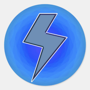 Blue Bolt Classic Round Sticker
