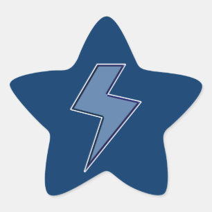 Blue Bolt Star Sticker